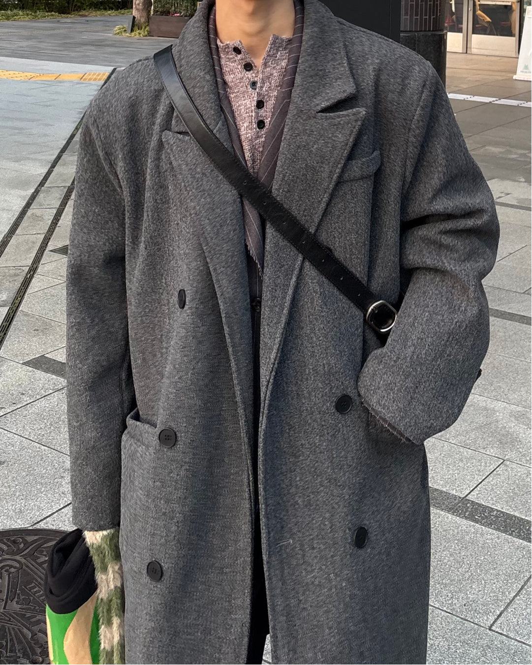 ダブルブレスト ロングチェスターコート WG0217