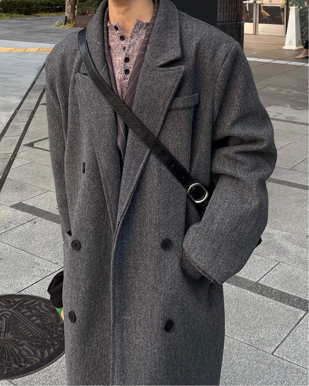 ダブルブレスト ロングチェスターコート WG0217