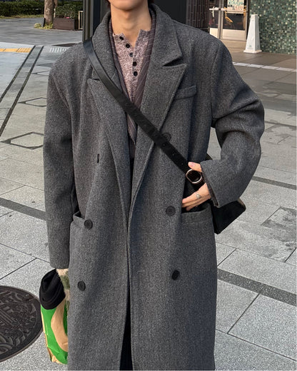 ダブルブレスト ロングチェスターコート WG0217