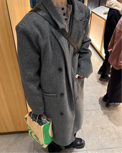 ダブルブレスト ロングチェスターコート WG0217