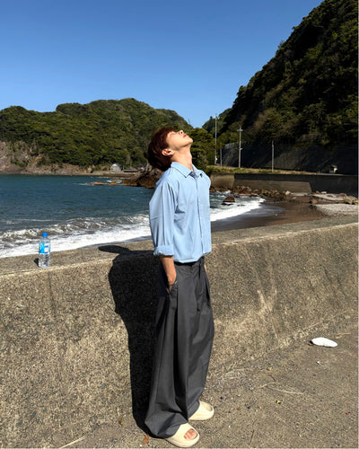 ルーズシルエットブルーシャツ WG0314