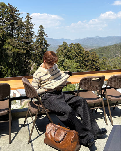 ピンストライプイージーワイドパンツ WG0329