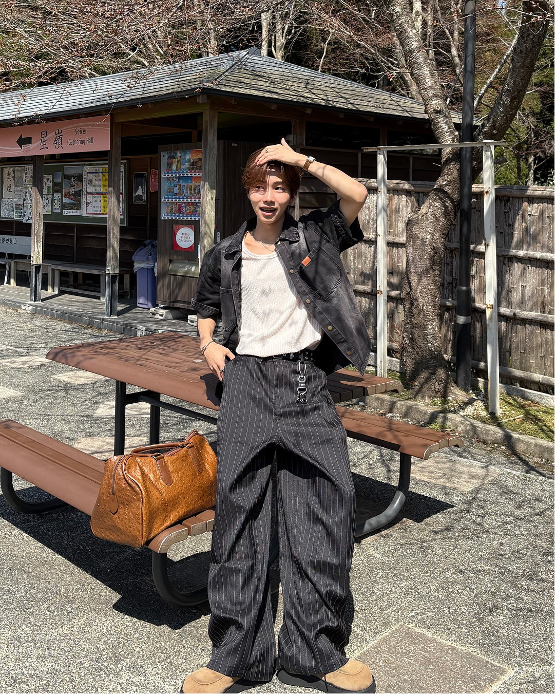 ピンストライプイージーワイドパンツ WG0329 – YOLO（ヨロ