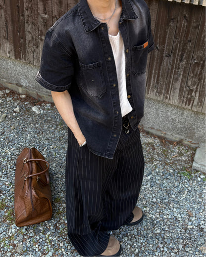 フェードウォッシュデニムルーズシャツ WG0332