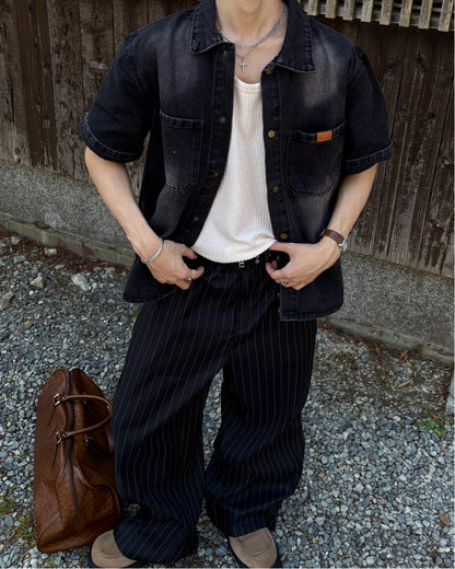 フェードウォッシュデニムルーズシャツ WG0332