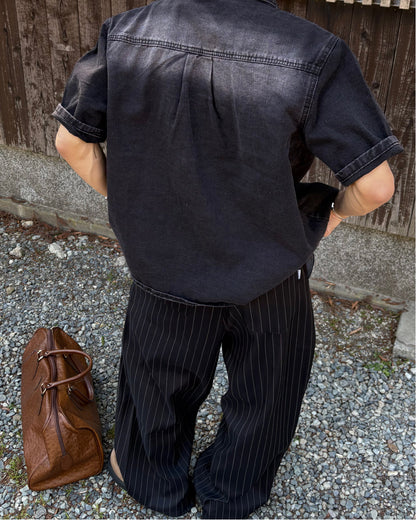 フェードウォッシュデニムルーズシャツ WG0332