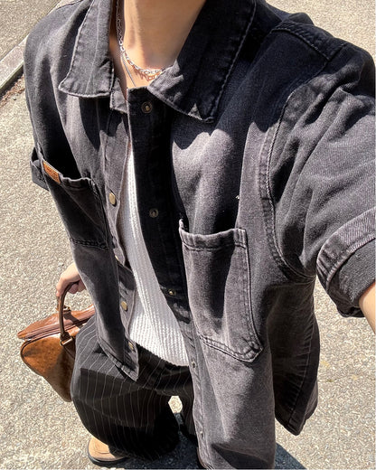 フェードウォッシュデニムルーズシャツ WG0332