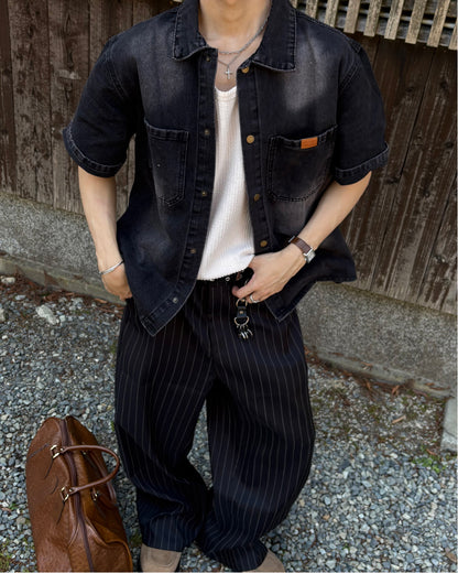 フェードウォッシュデニムルーズシャツ WG0332