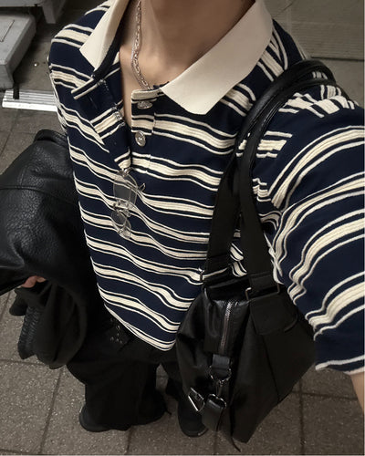 【即納】レトロボーダーポロシャツ WG0387