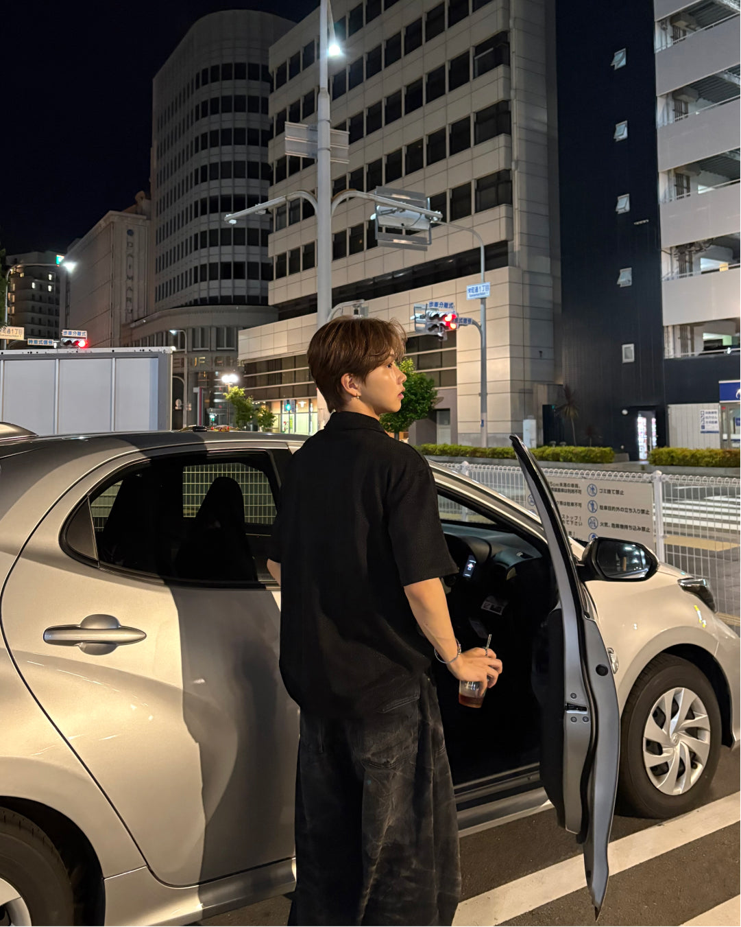 ヘリンボーンオープンカラーポロシャツ WG0425