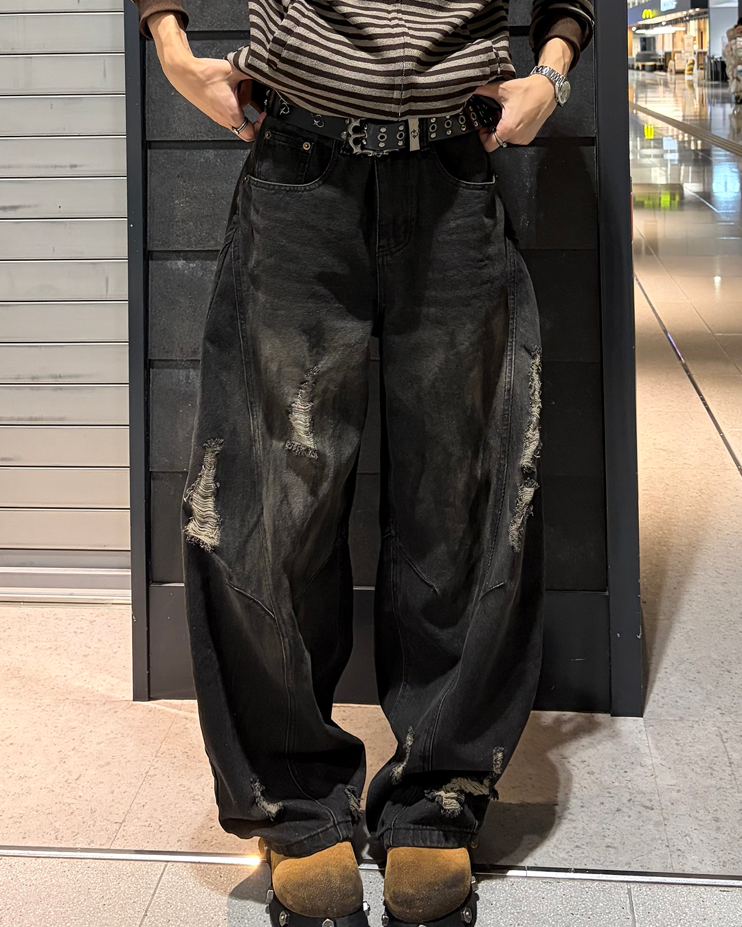 【即納】ダメージカーブデニムパンツ WG5000