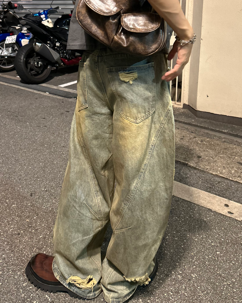 【即納】ダメージカーブデニムパンツ WG5000