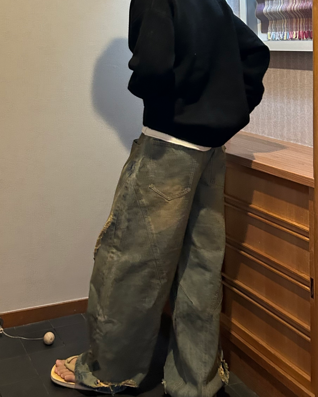 【即納】ダメージカーブデニムパンツ WG5000