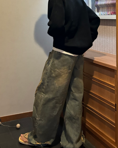 【即納】ダメージカーブデニムパンツ WG5000