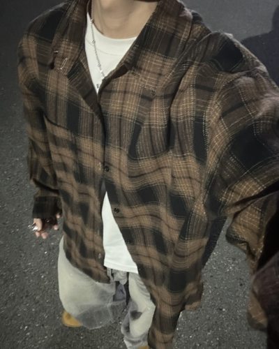【即納】レトロチェックシャツ WG5007