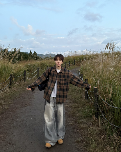 【即納】レトロチェックシャツ WG5007