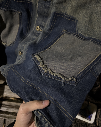 【即納】ウォッシュフリンジデニムジャケット WG5008