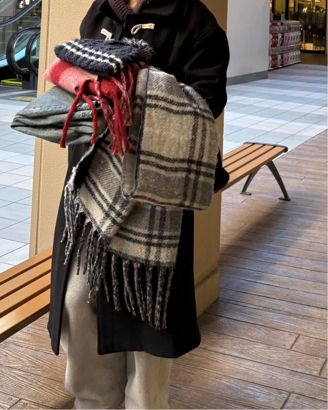 【即納】チェックビックマフラー WG5015