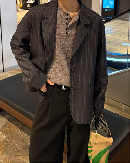 【即納】ピンストライプテーラードジャケット WG5018