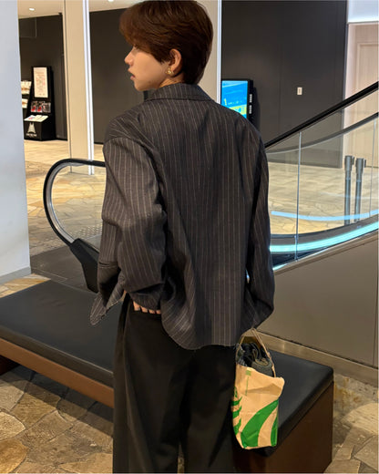 【即納】ピンストライプテーラードジャケット WG5018