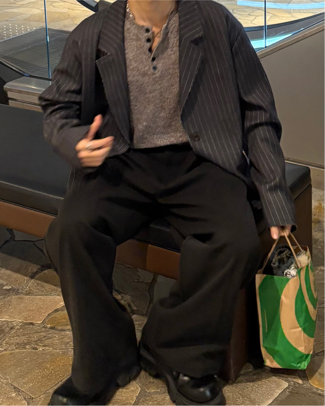 【即納】ピンストライプテーラードジャケット WG5018