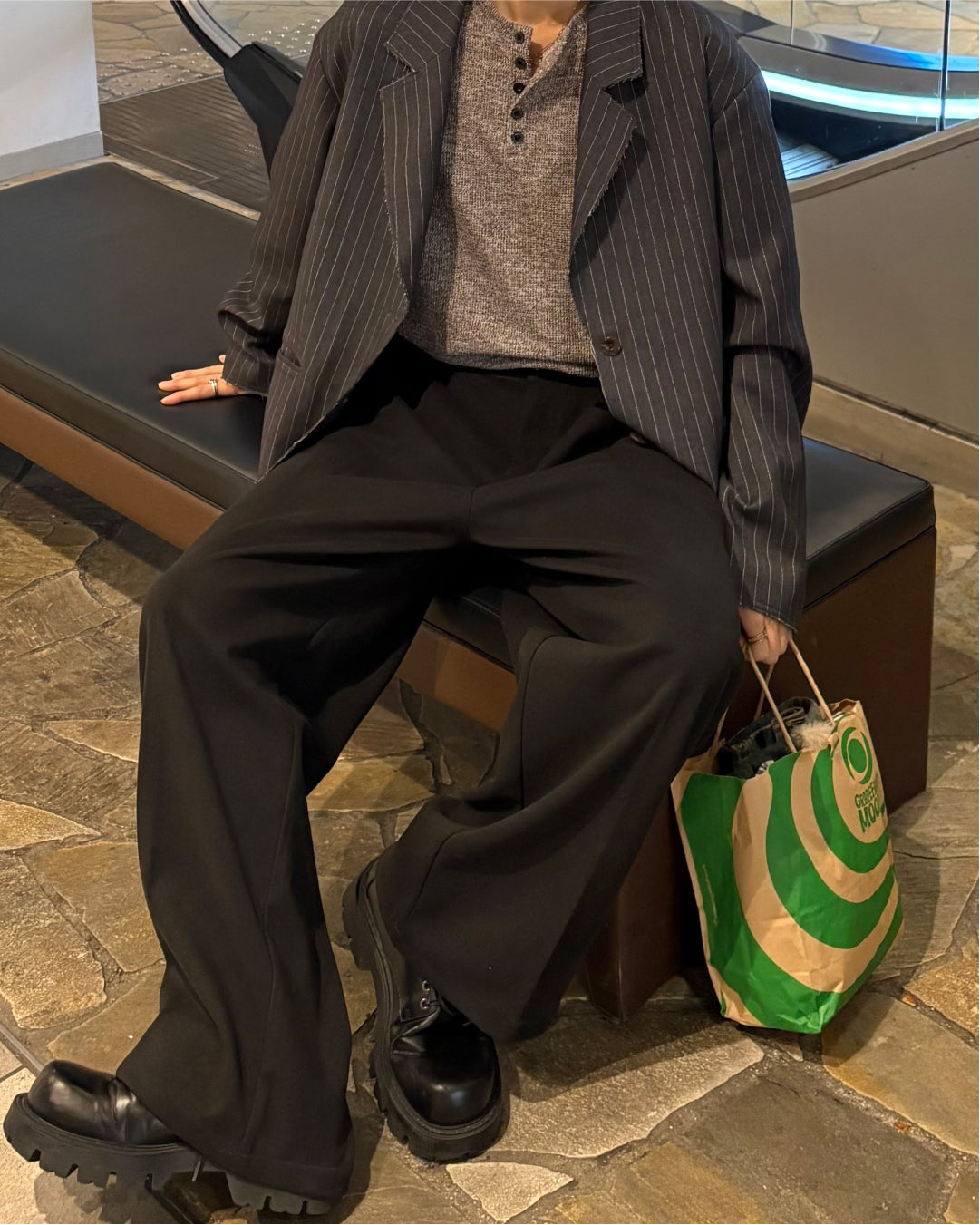 【即納】ピンストライプテーラードジャケット WG5018