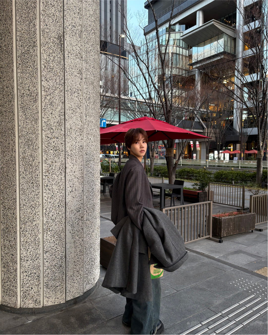 【即納】ピンストライプテーラードジャケット WG5018