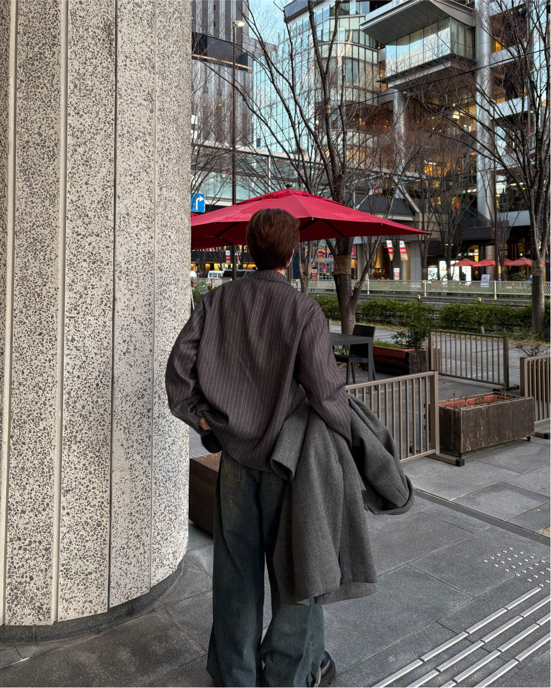 【即納】ピンストライプテーラードジャケット WG5018