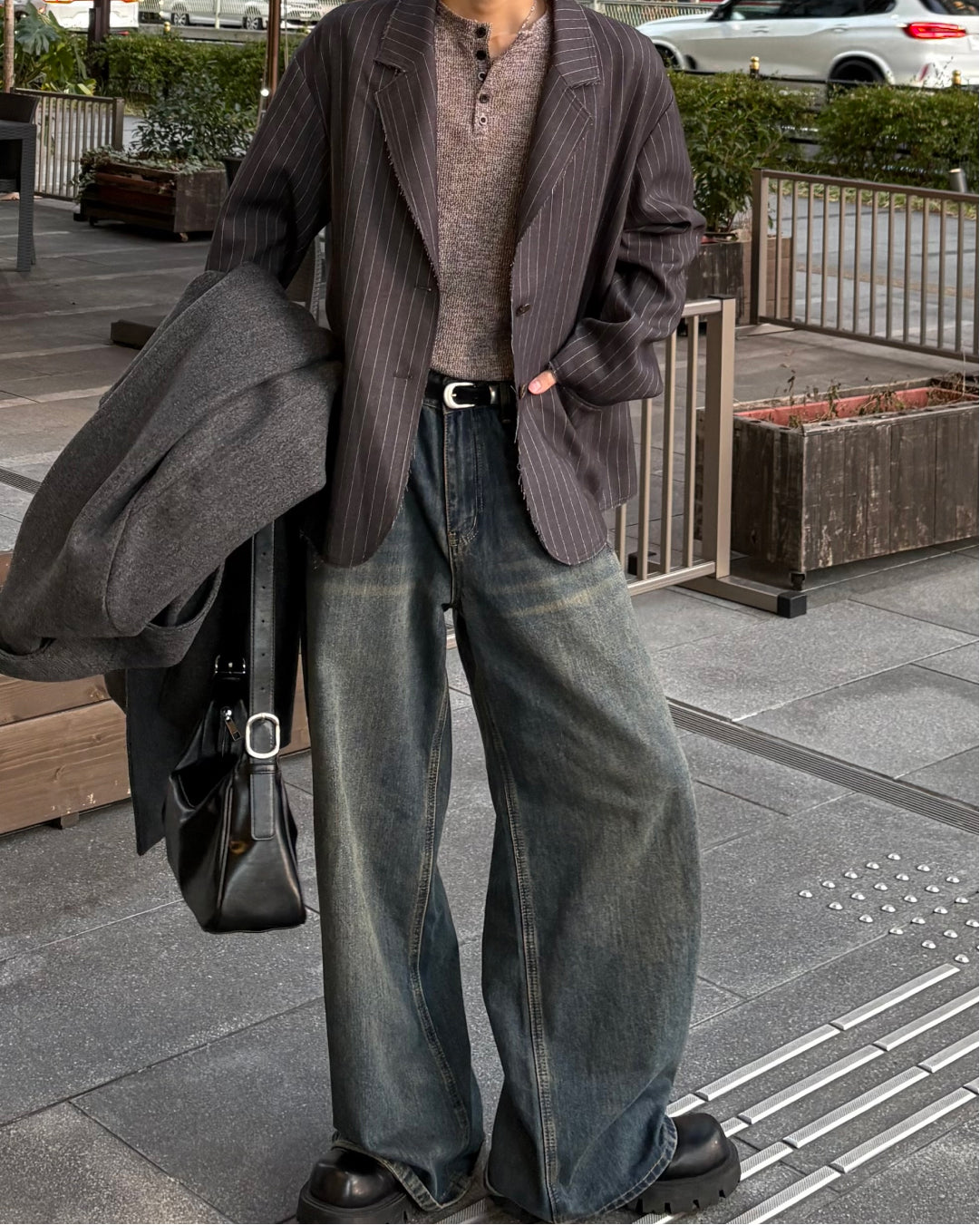 【即納】ピンストライプテーラードジャケット WG5018