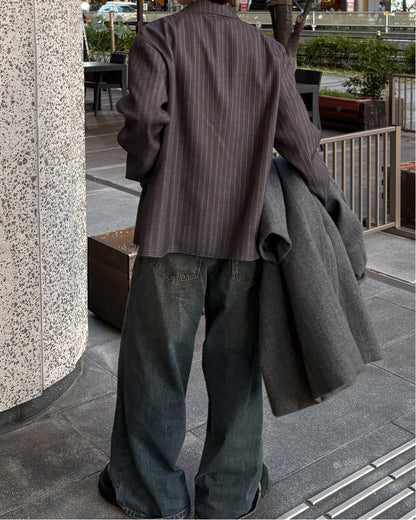 【即納】ピンストライプテーラードジャケット WG5018