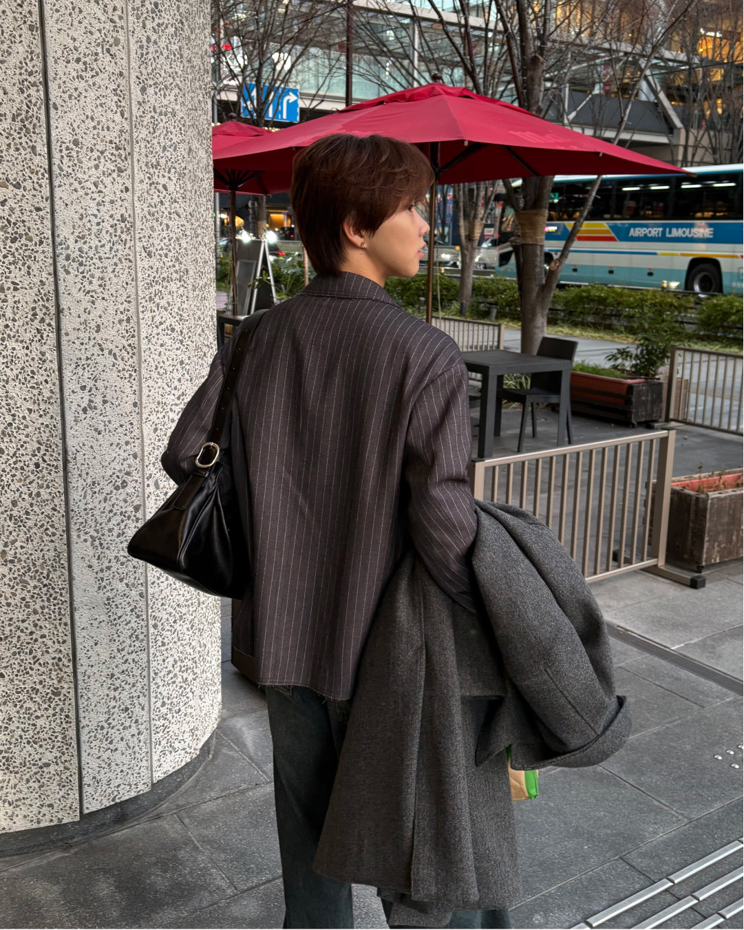 【即納】ピンストライプテーラードジャケット WG5018