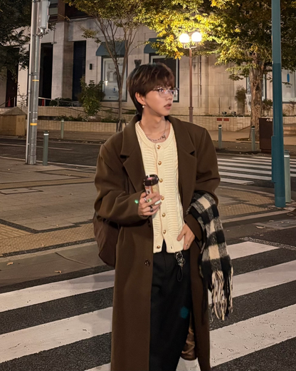 【11/25 19:00販売開始 オリジナル 即納】カラーレスアランニットカーディガン WG6001