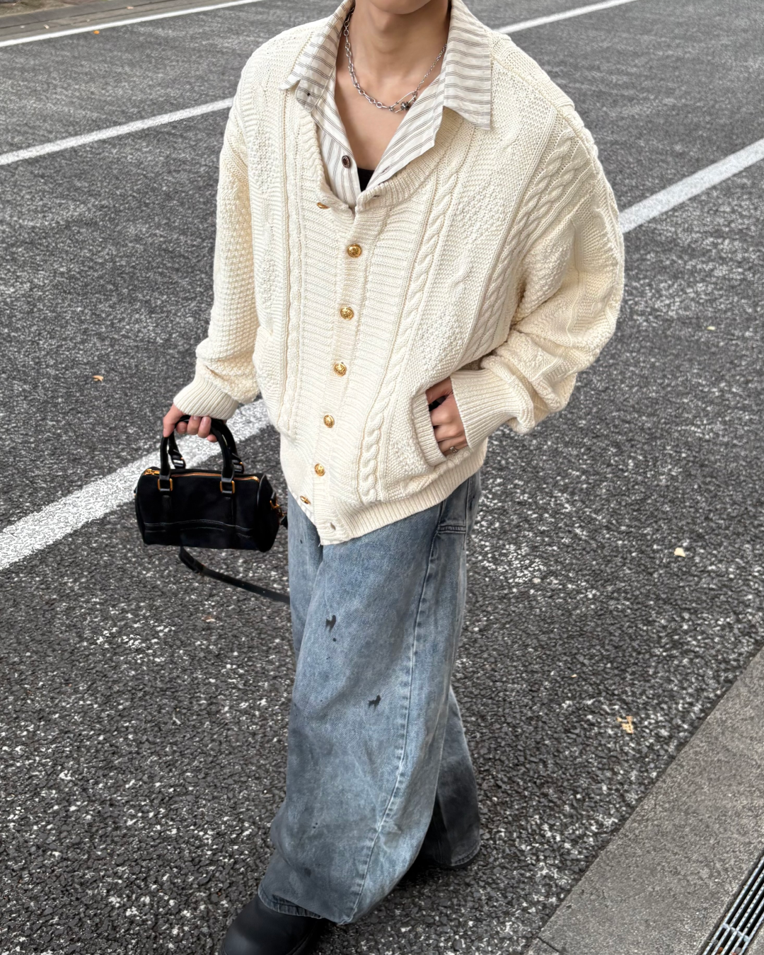 【11/25 19:00販売開始 オリジナル 即納】カラーレスアランニットカーディガン WG6001