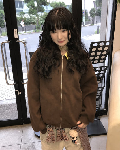 オーバーサイズハイネックジップアップフーディー WI0010