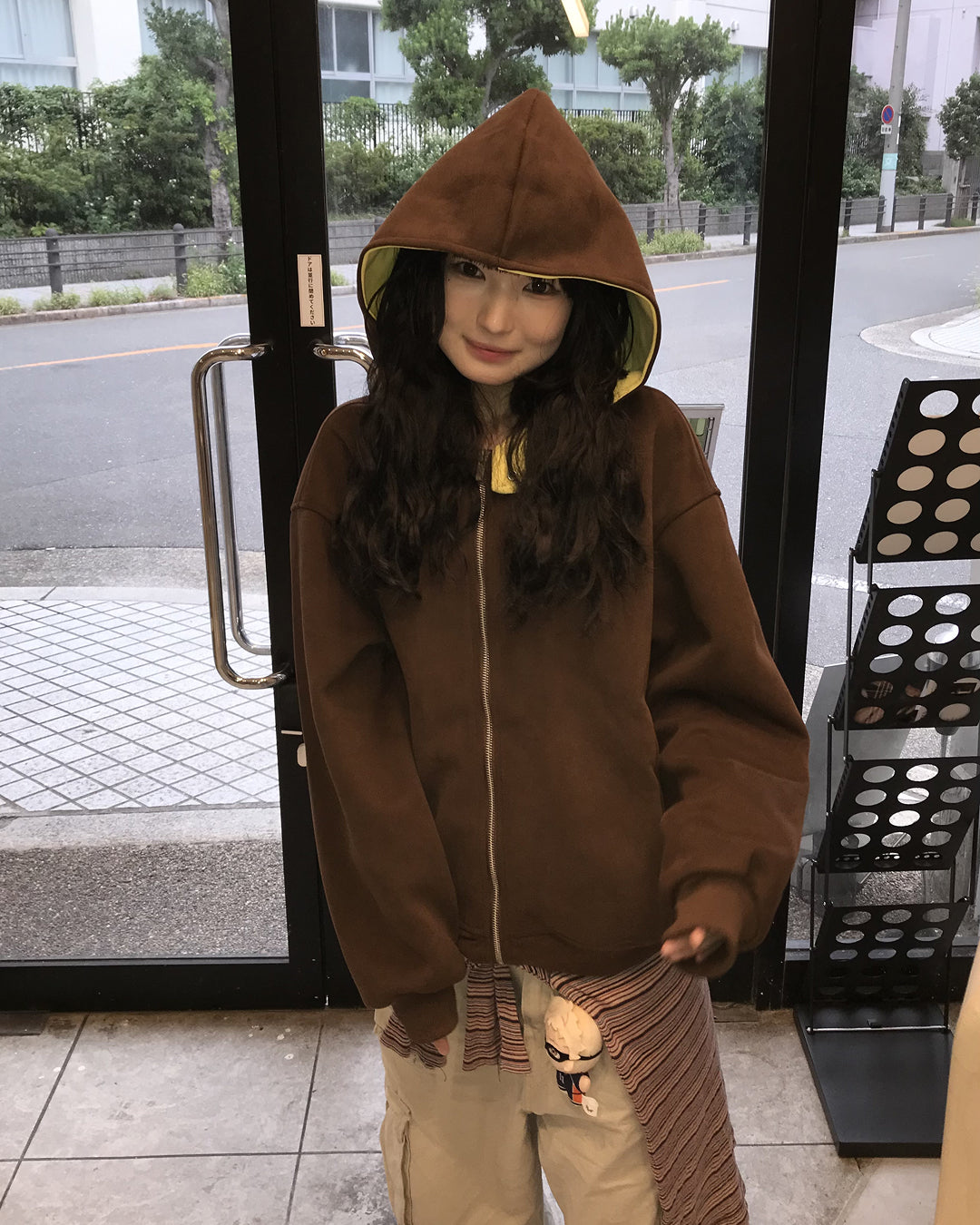 オーバーサイズハイネックジップアップフーディー WI0010
