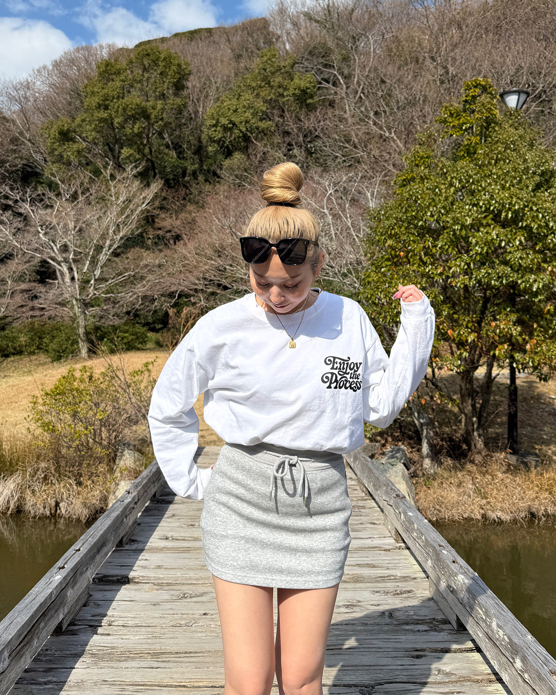 レトログラフィックプリントロングTシャツ WK0024