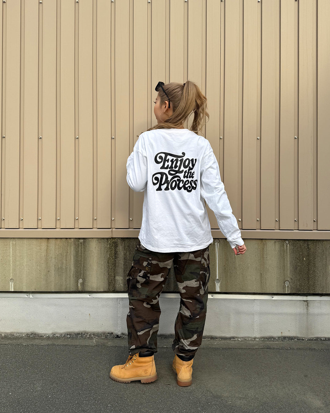 レトログラフィックプリントロングTシャツ WK0024