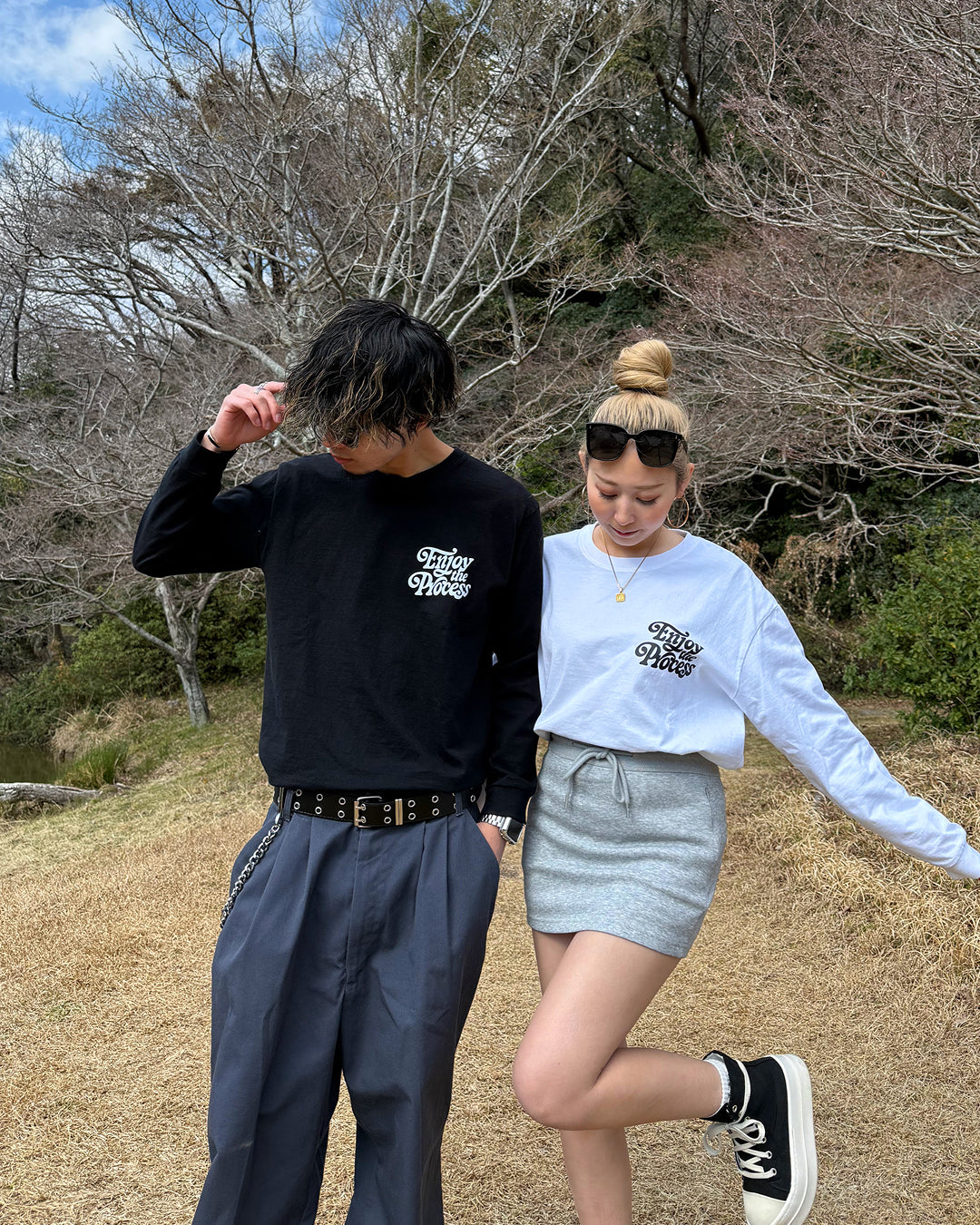 レトログラフィックプリントロングTシャツ WK0024