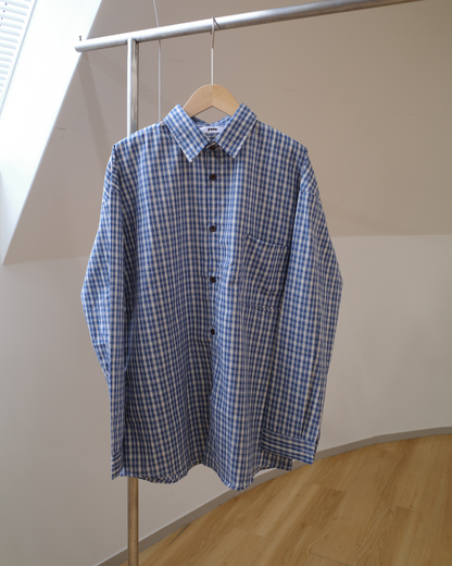 ブルーチェックシャツ WR0002