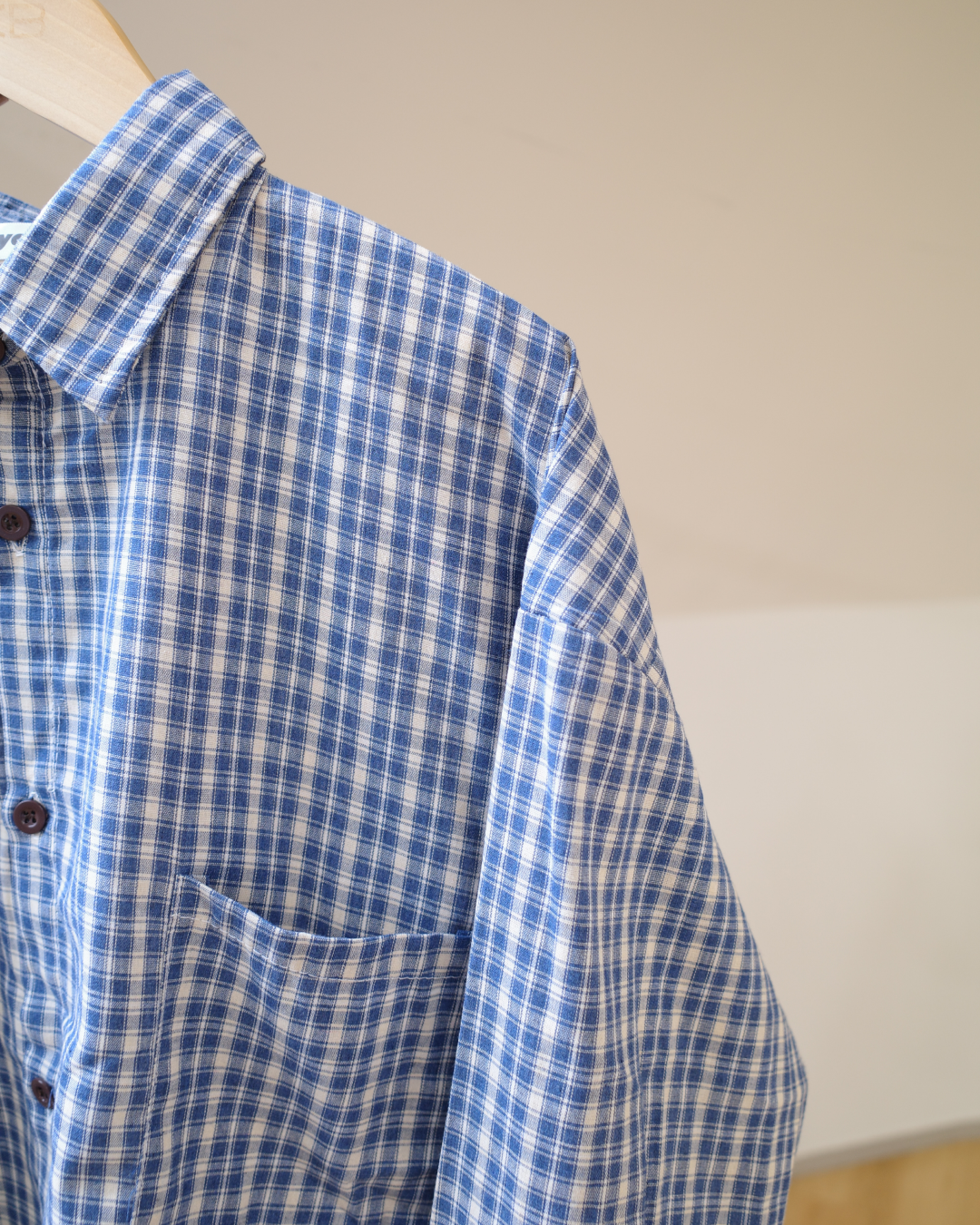ブルーチェックシャツ WR0002
