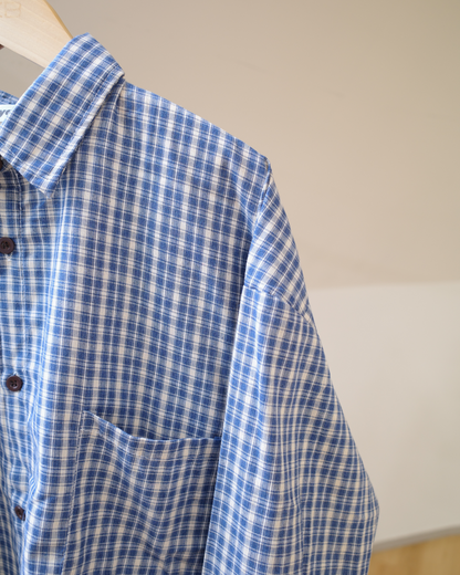 ブルーチェックシャツ WR0002