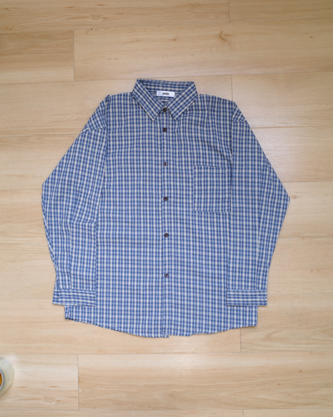 ブルーチェックシャツ WR0002