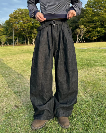 【即納】ベルトカーブワイドデニムトラウザー WR0006