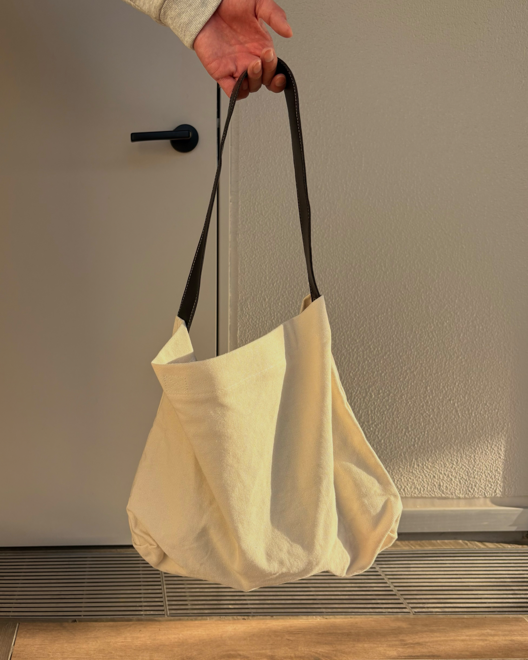 PUレザーショルダーキャンバストートバッグ  WR0012