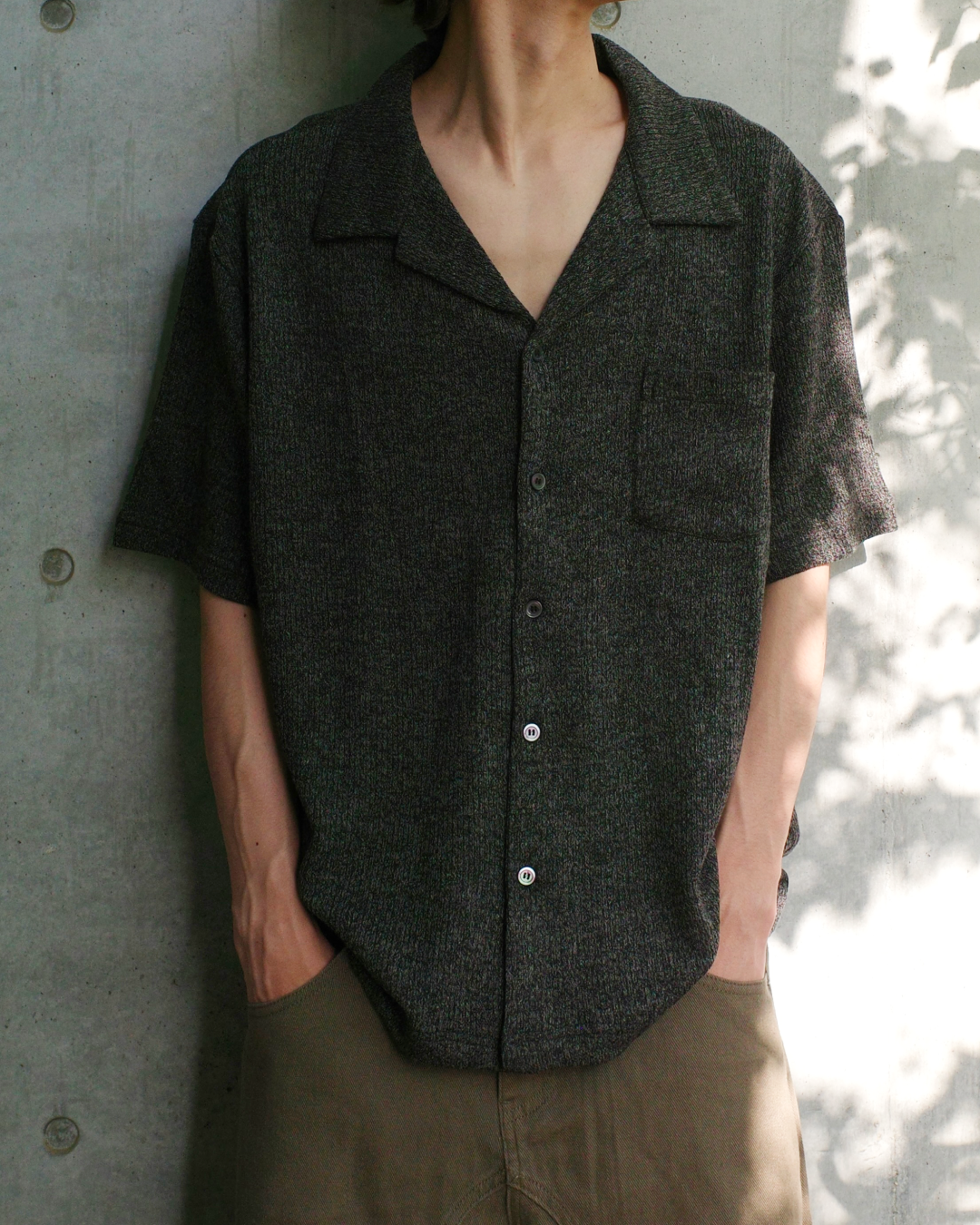 オープンカラーニットシャツ WR0072