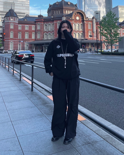 Printed black sweatshirt Y0028