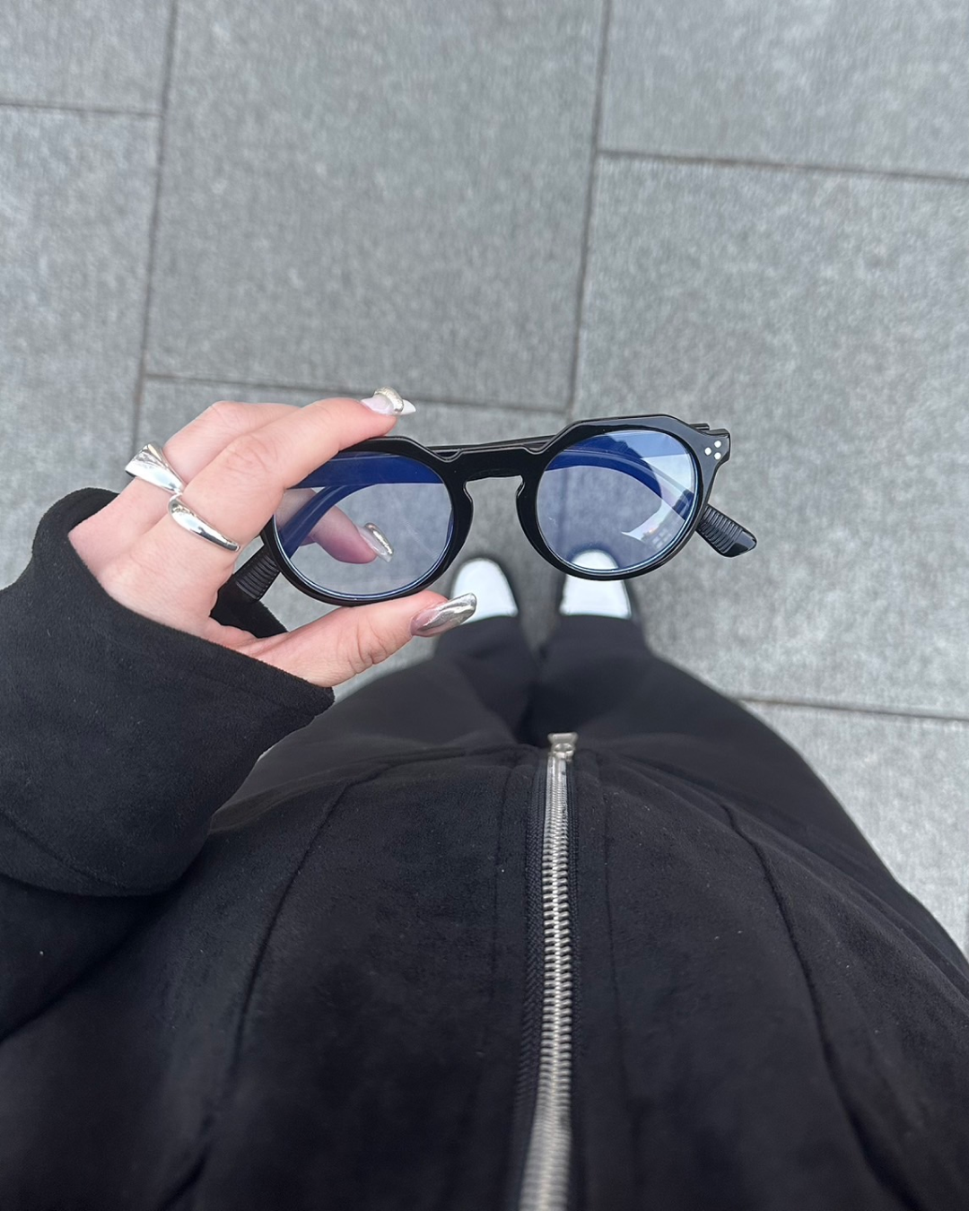 Flat frame glasses Y0056