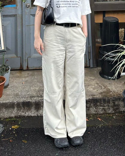 ホワイトストレートデニムパンツ Y1541