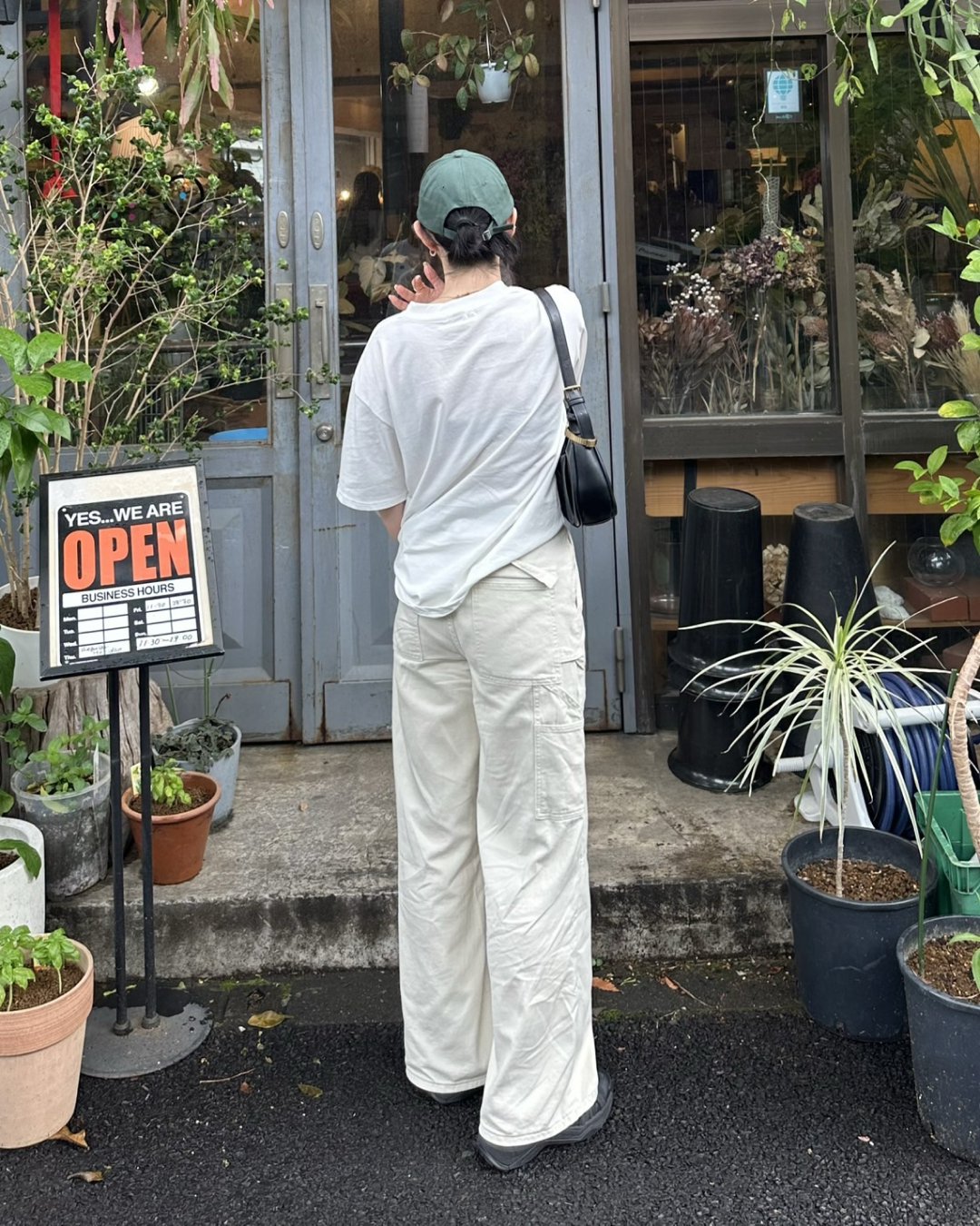ホワイトストレートデニムパンツ Y1541