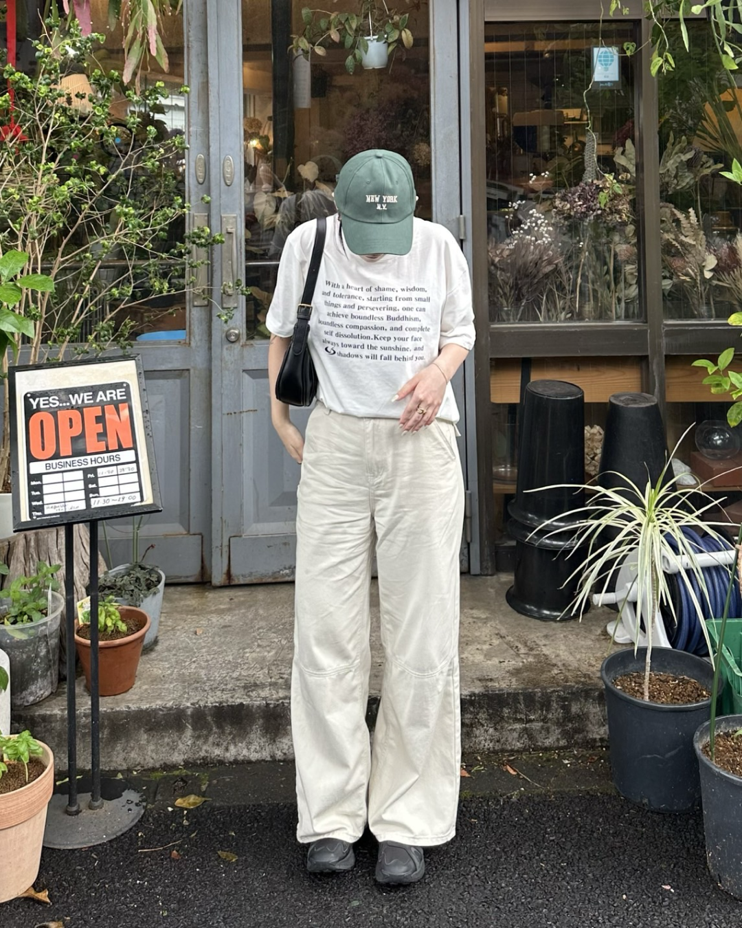ホワイトストレートデニムパンツ Y1541
